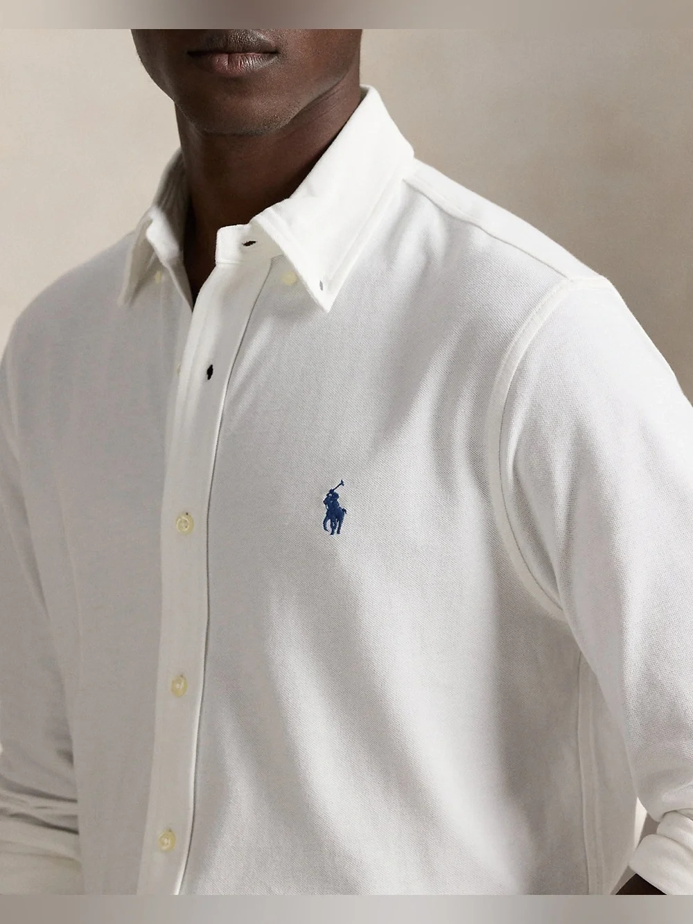 Polo Ralph Lauren Featherweight Mesh Shirt White Button Down Men’s L Cotton EUC